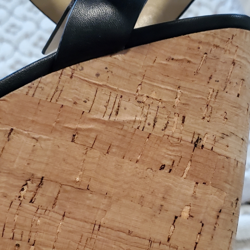 Michael Kors leather and cork platform wedge sandals - Picture 13 of 16
